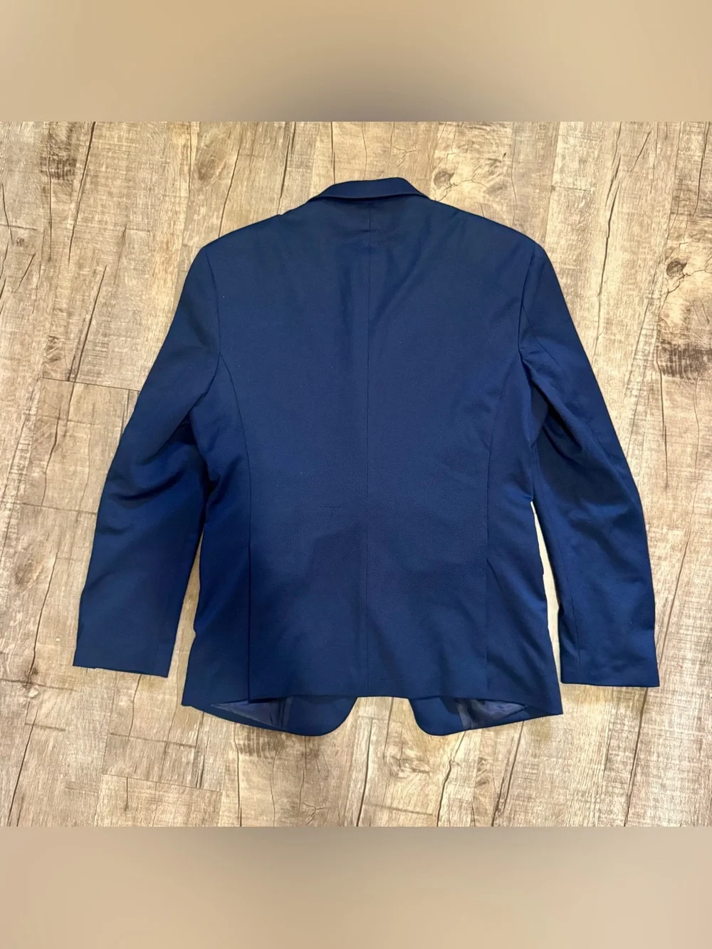 Mens Navy Blazer Medium Two Button Sport Coat Textured Blue Jacket